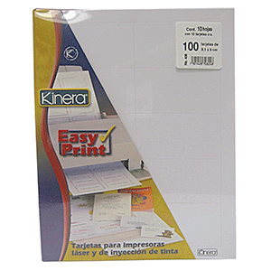 Tarjetas De Presentacion Para Impresora Kinera Easy Print Blanco 100 Pzs Office Depot Mexico