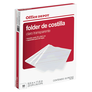 FOLDER DE COSTILLA OFFICE DEPOT 50 PIEZAS  Folders Carta 