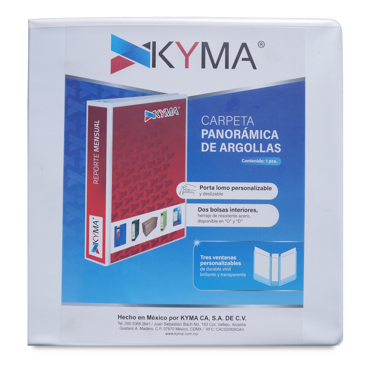 Carpeta Blanca Argolla Redonda Kyma Mate Carta 2 pulgadas Panorámica | Office  Depot Mexico