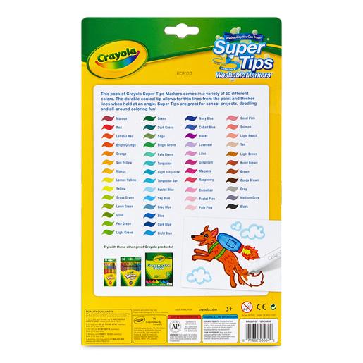  Rotulador de 50 piezas de marcadores lavables Super Tips para  dibujar acuarela, coloreados, rotuladores y rotuladores (color blanco,  tamaño: 50 piezas) : Productos de Oficina