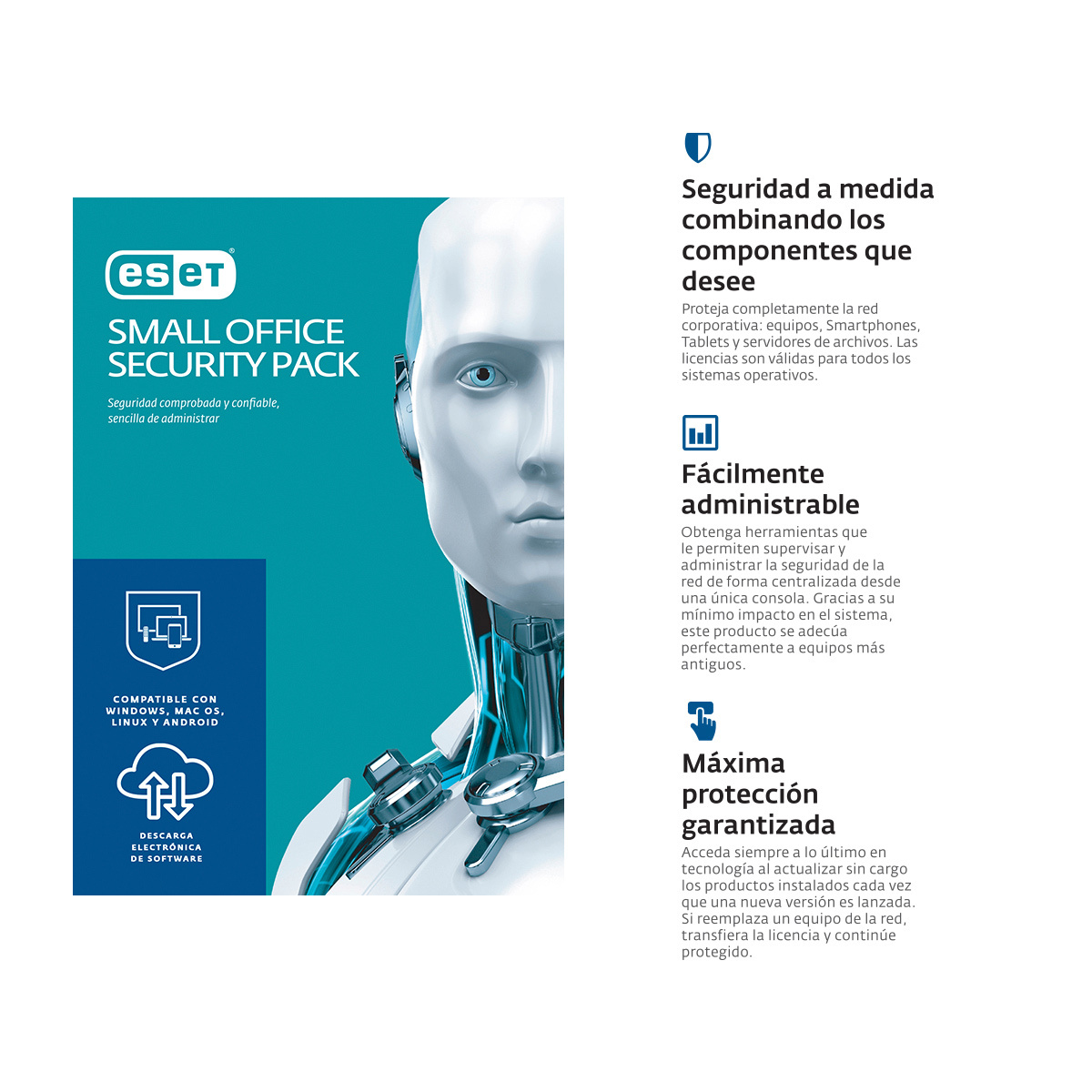 Antivirus ESET Small Office Security Pack Descargable Licencia 1 año 10 PC  5 dispositivos móviles 1 servidor de archivos | Office Depot Mexico