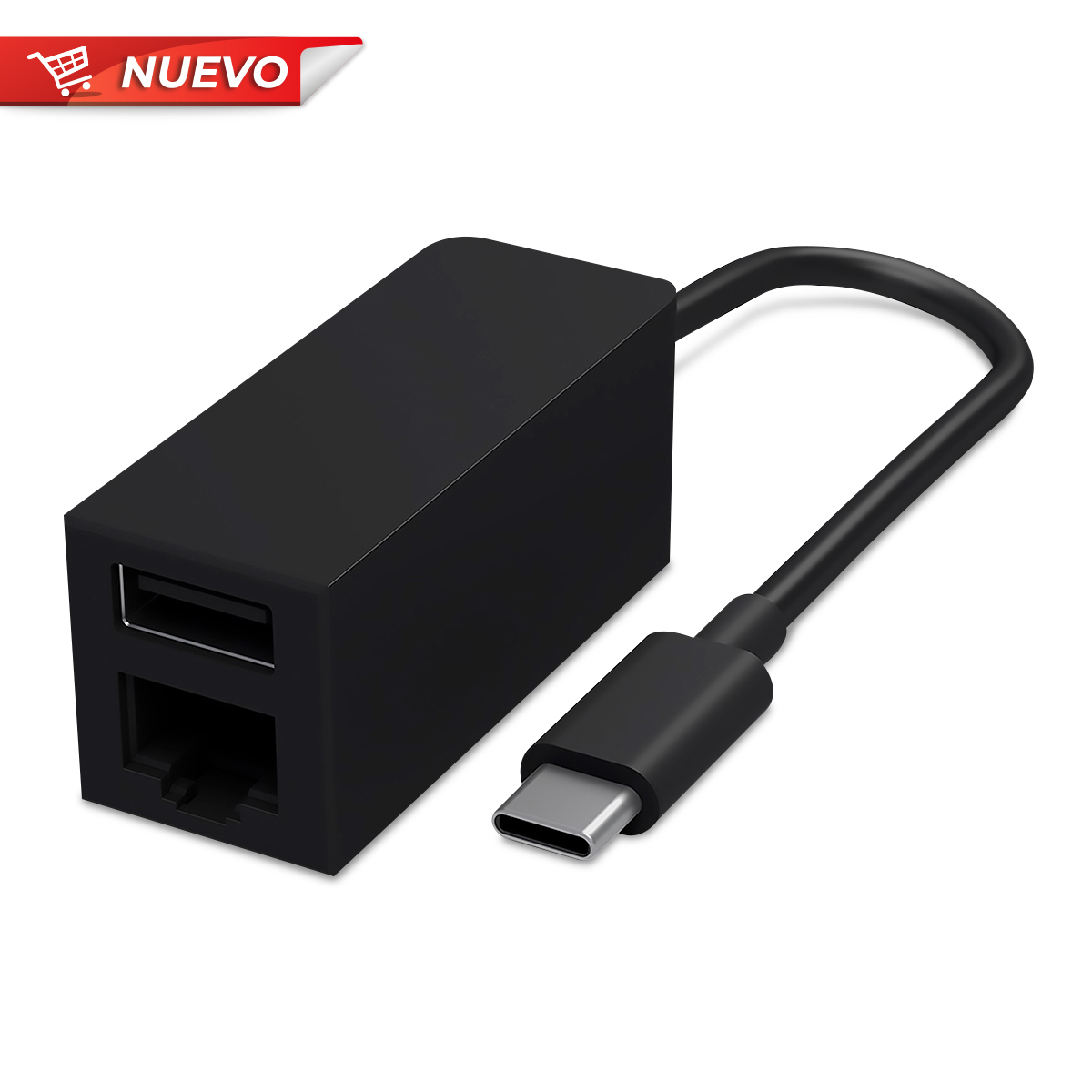 Adaptador USB C a Ethernet y USBb para Surface Microsoft Negro