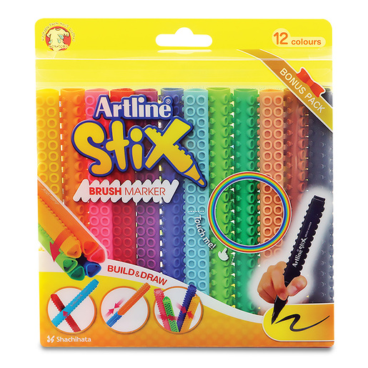 Marcadores Stix Artline Punta Tipo Pincel 12 piezas | Office Depot Mexico