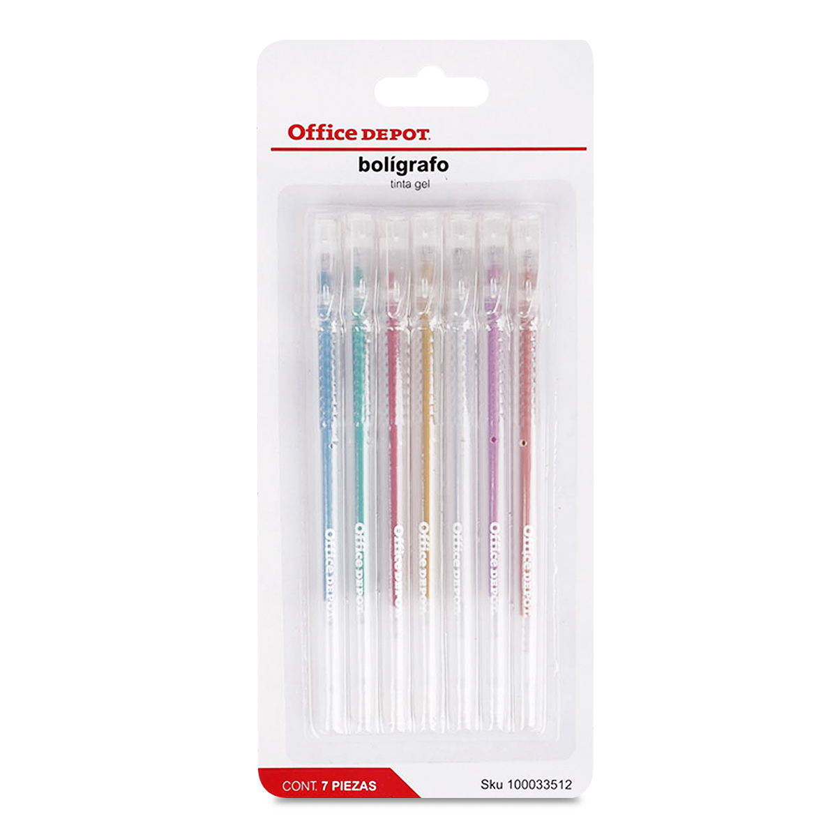 Plumas de Gel Metálicas Office Depot GA100401 Tinta colores surtidos 7  piezas | Office Depot Mexico