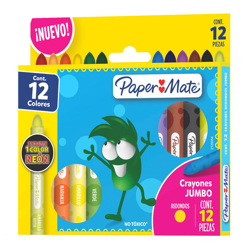 Crayones Paper Mate Jumbo Redondos 12 piezas