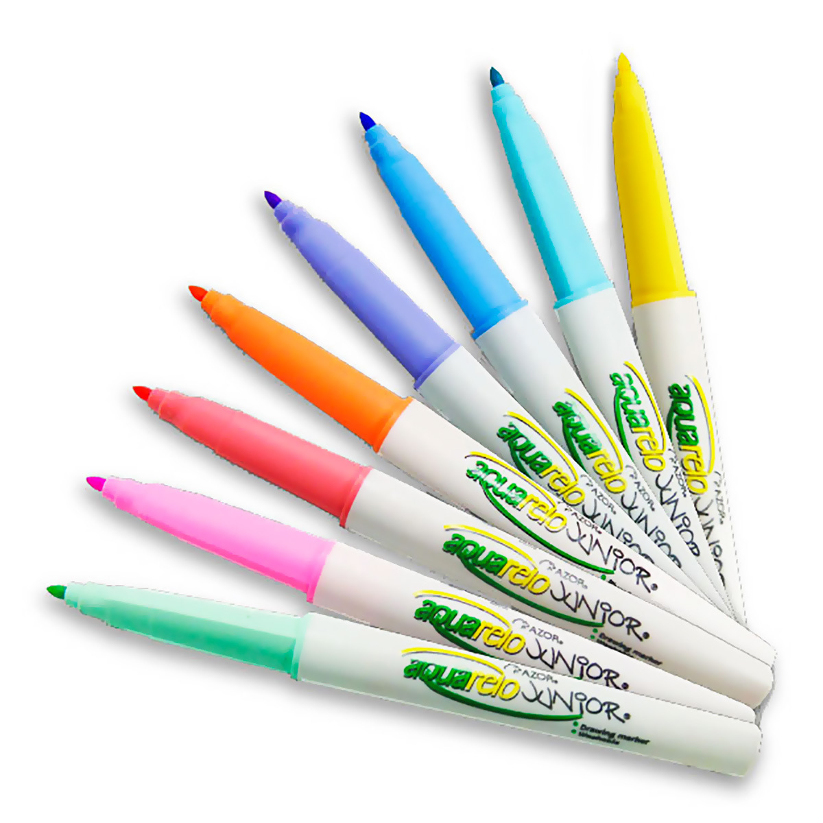 Plumones Aquarelo Junior Pastel Azor Punta Fina Triangular 8 piezas | Office  Depot Mexico