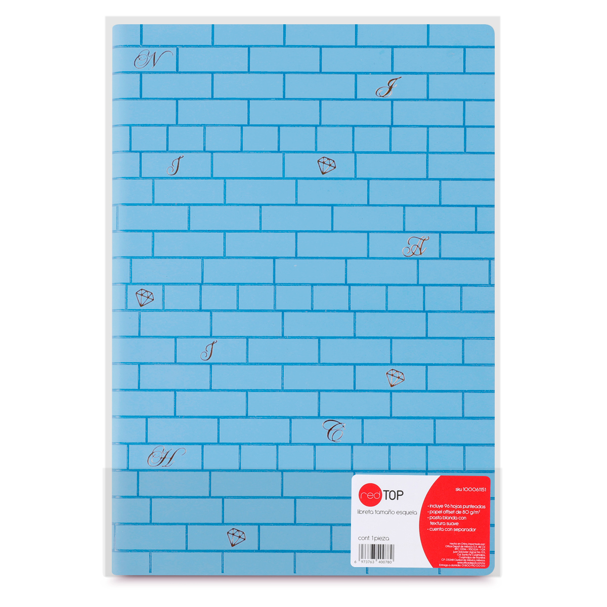 Libreta de Notas Red Top GU-04 96 páginas punteadas  x 21 cm Azul | Office  Depot Mexico
