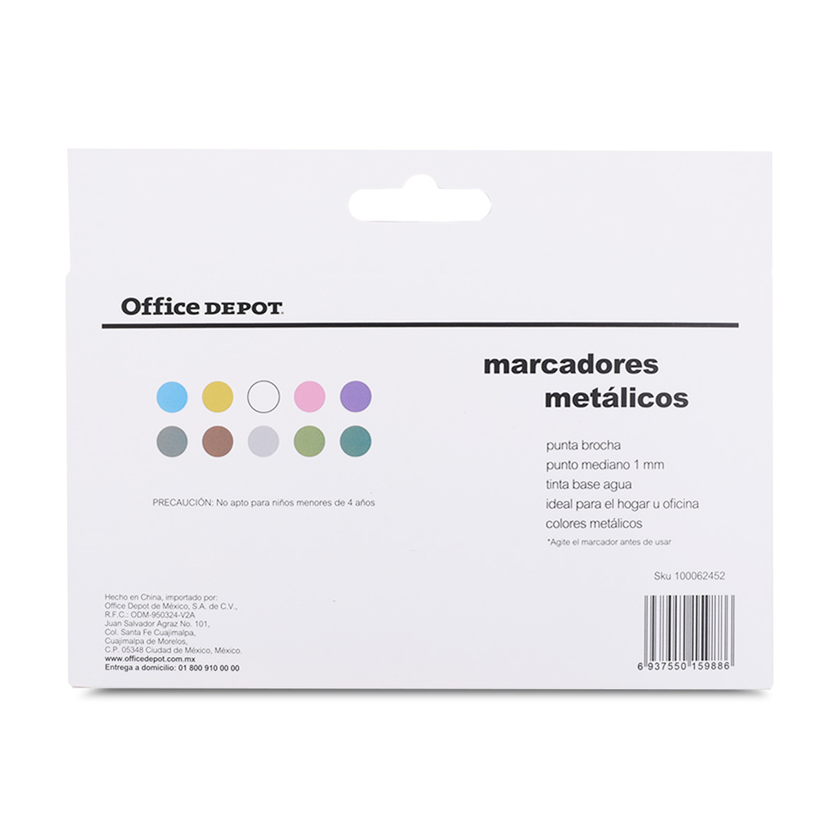 Marcadores Metálicos Office Depot Punta Brocha 12 piezas | Office Depot  Mexico