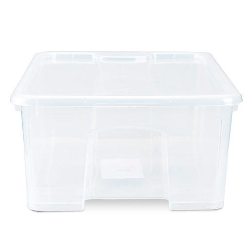 Caja de Plástico con Tapa Office Depot 80 L Transparente