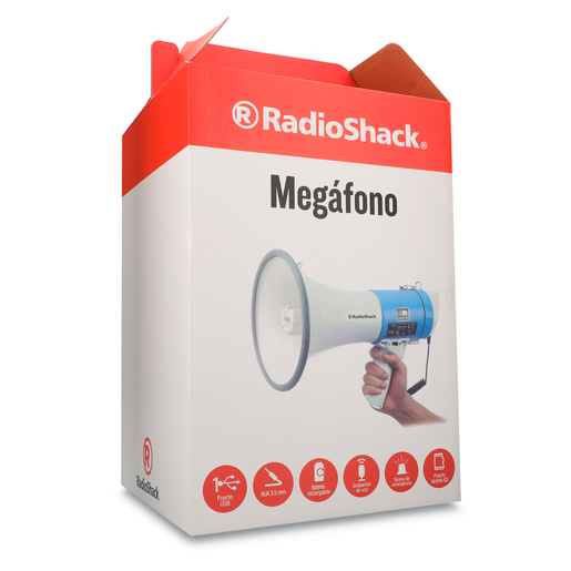 Megáfono Recargable de Mano RadioShack Auxiliar USB SD