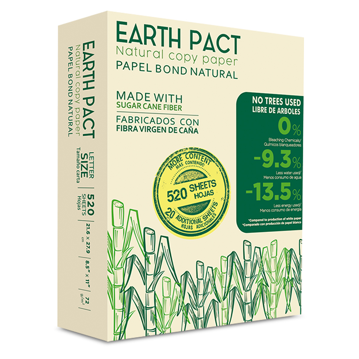 Papel Bond Ecológico Carta Earth Pack Natural Paquete 520 hojas | Office  Depot Mexico
