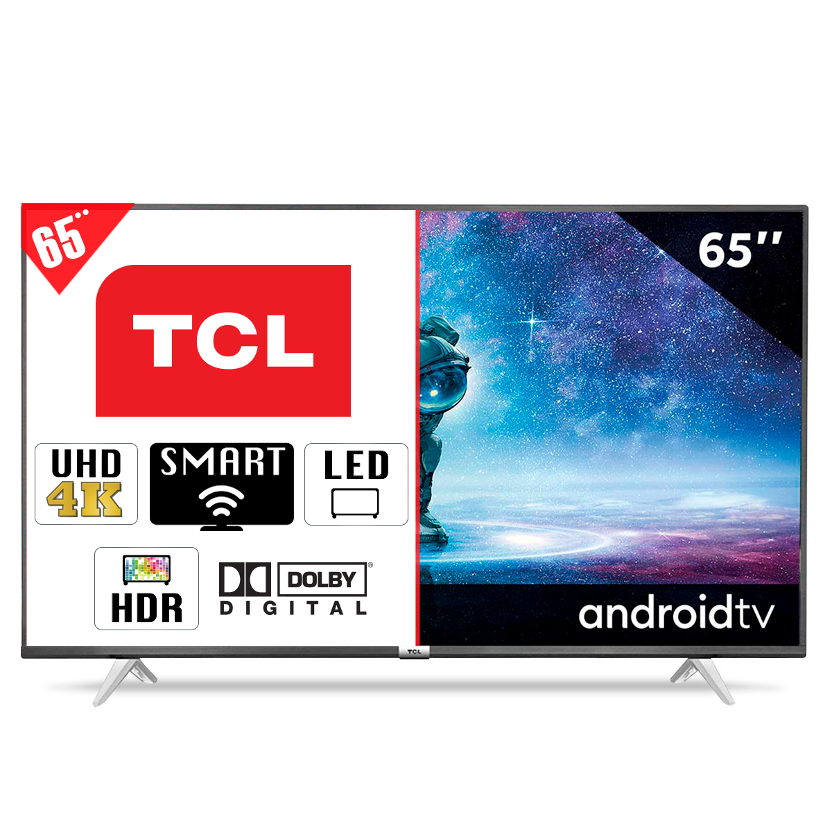 Pantalla TCL 65 Pulgadas Smart TV 4K Ultra HD 65A445
