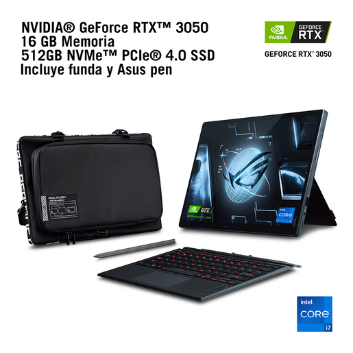 Laptop 2 en 1 Gamer Asus ROG Flow Z13 GeForce RTX 3050 Intel Core i7 12da  Gen  Pulg. 512gb SSD 16gb RAM Negro | Office Depot Mexico