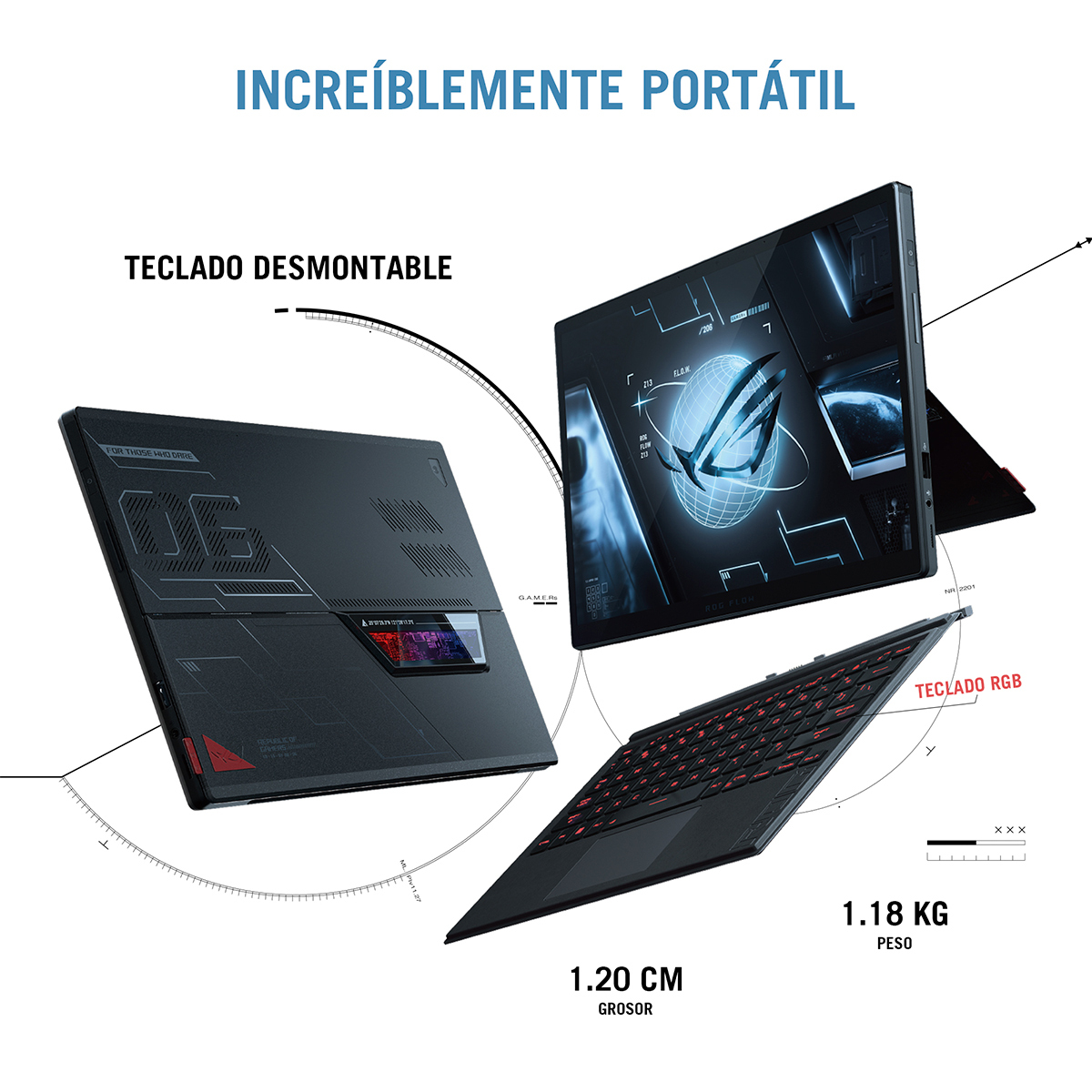 Laptop 2 en 1 Gamer Asus ROG Flow Z13 GeForce RTX 3050 Intel Core i7 12da  Gen  Pulg. 512gb SSD 16gb RAM Negro | Office Depot Mexico