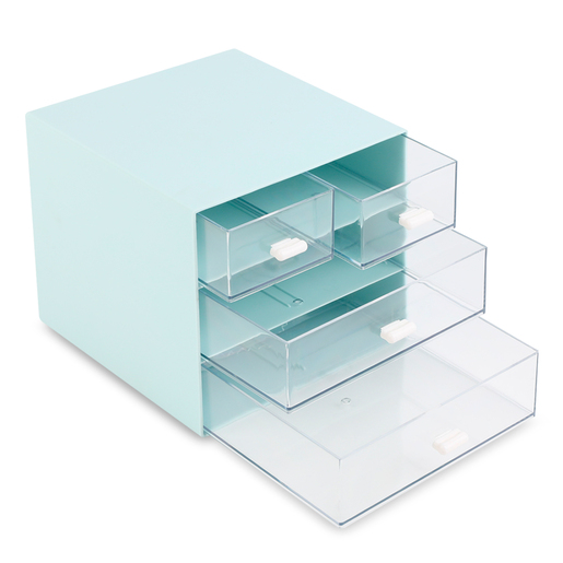Organizador de escritorio de oficina con 4 cajones, Armario de plástico  para archivos: almacenamiento de oficina simplificado