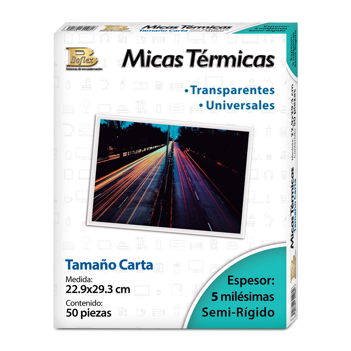 Micas Térmicas Transparentes Boflex Carta 5 mil 50 piezas | Office Depot  Mexico