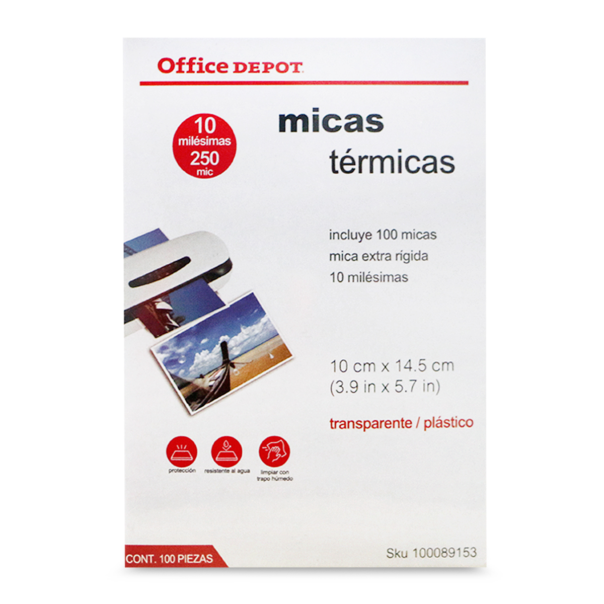 Micas Térmicas Transparentes Office Depot 10 x  cm 10 mil 100 piezas | Office  Depot Mexico