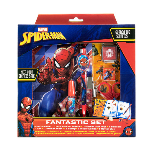 Diario con Candado y Accesorios Spiderman | Office Depot Mexico