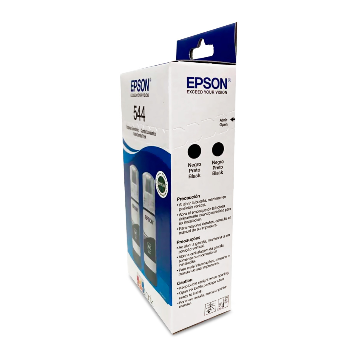 Botellas de Tinta Epson T544 T544120-2P Negro 4500 páginas EcoTank 2 piezas  | Office Depot Mexico