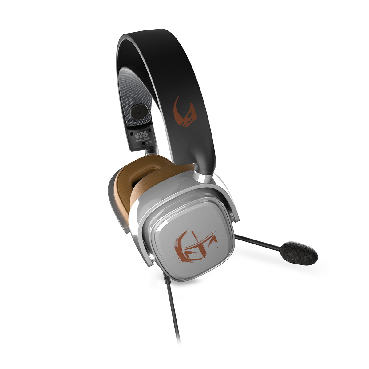 Audífonos Gamer con Diadema Primus Mandalorian On ear 50 mm Gris con negro  | Office Depot Mexico