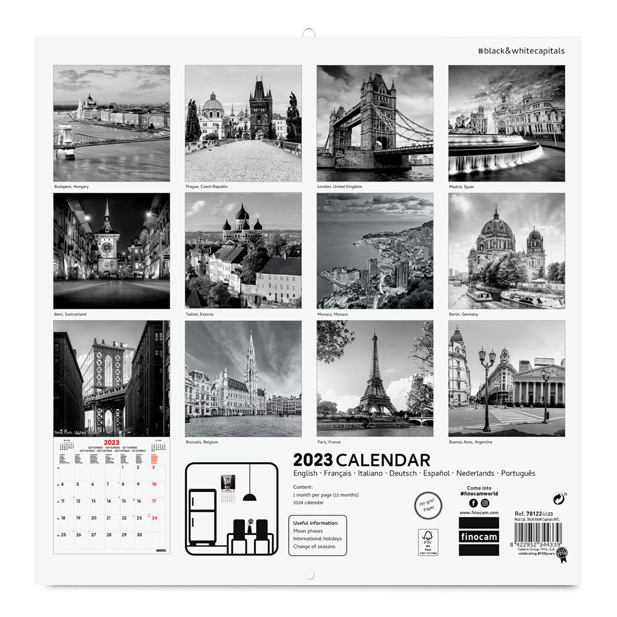 CALENDARIO PARED 23 30X30 B&W | Office Depot Mexico