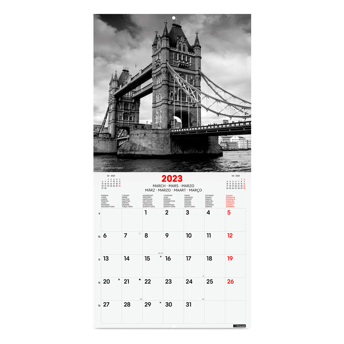 CALENDARIO PARED 23 30X30 B&W | Office Depot Mexico