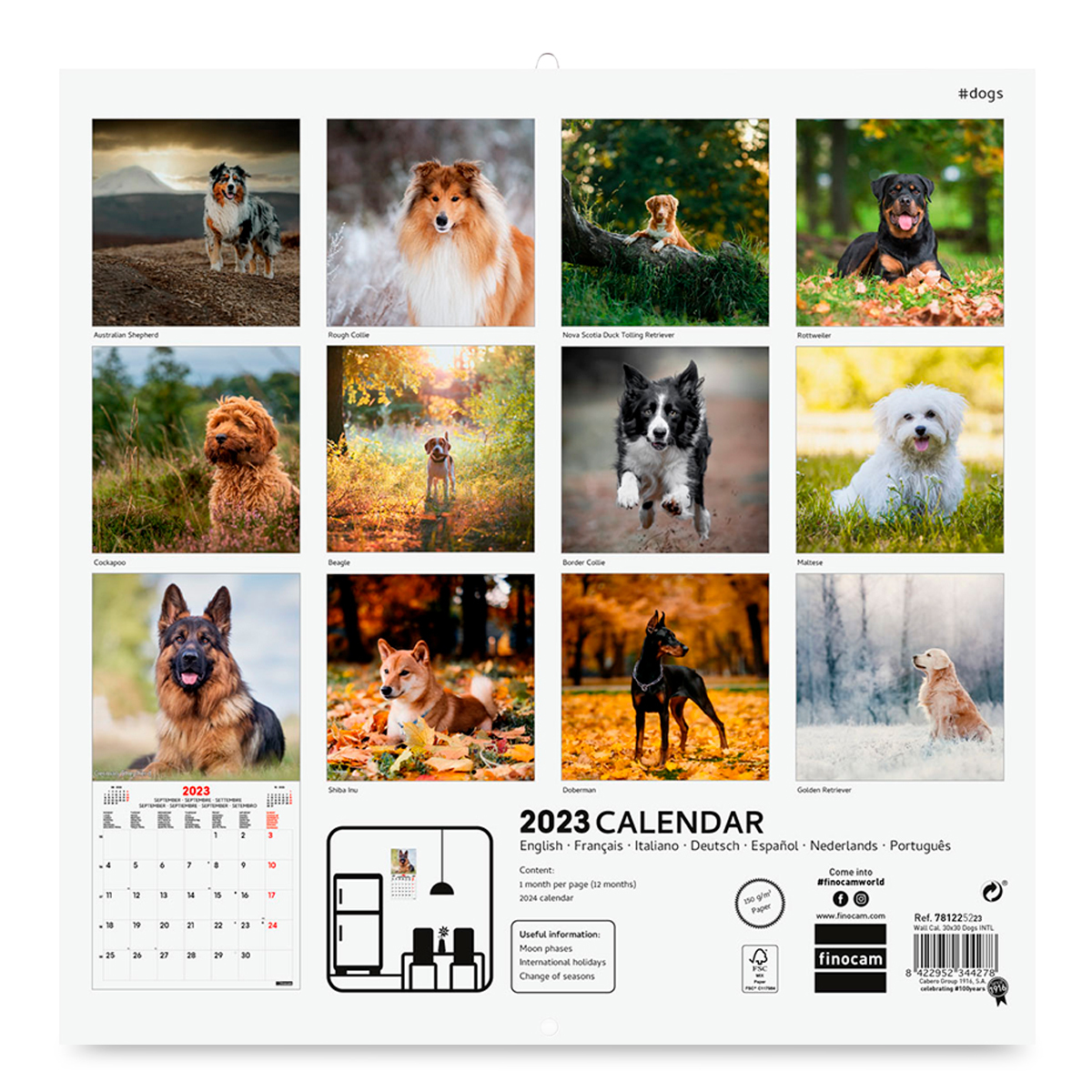 CALENDARIO PARED 23 30X30 DOGS | Office Depot Mexico