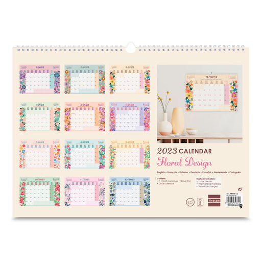 CALENDARIO PARED 23 43X31 FLOR | Office Depot Mexico