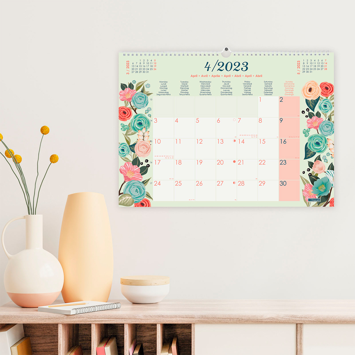 CALENDARIO PARED 23 43X31 FLOR | Office Depot Mexico