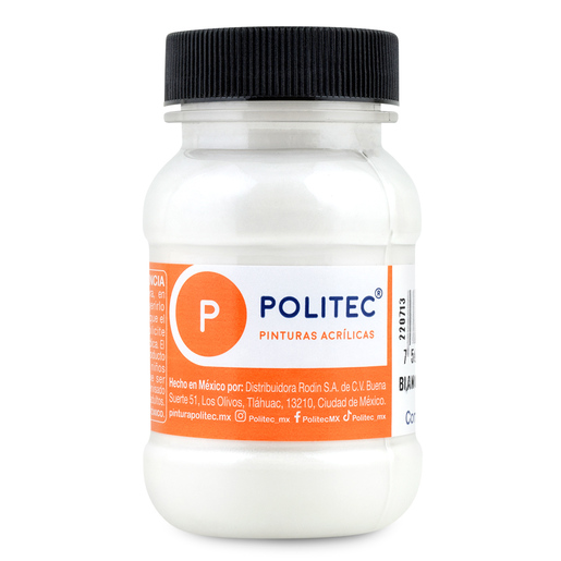 Pintura Acrílica Politec Blanco Metálico 100 ml 