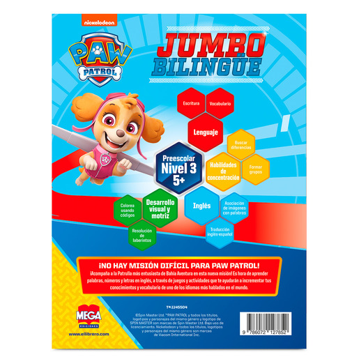 Libro de Actividades Bilingüe Jumbo Larousse Paw Patrol