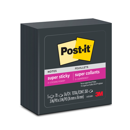 Notas Adhesivas 3M Post-It Negro 7.6 x 7.6 cm