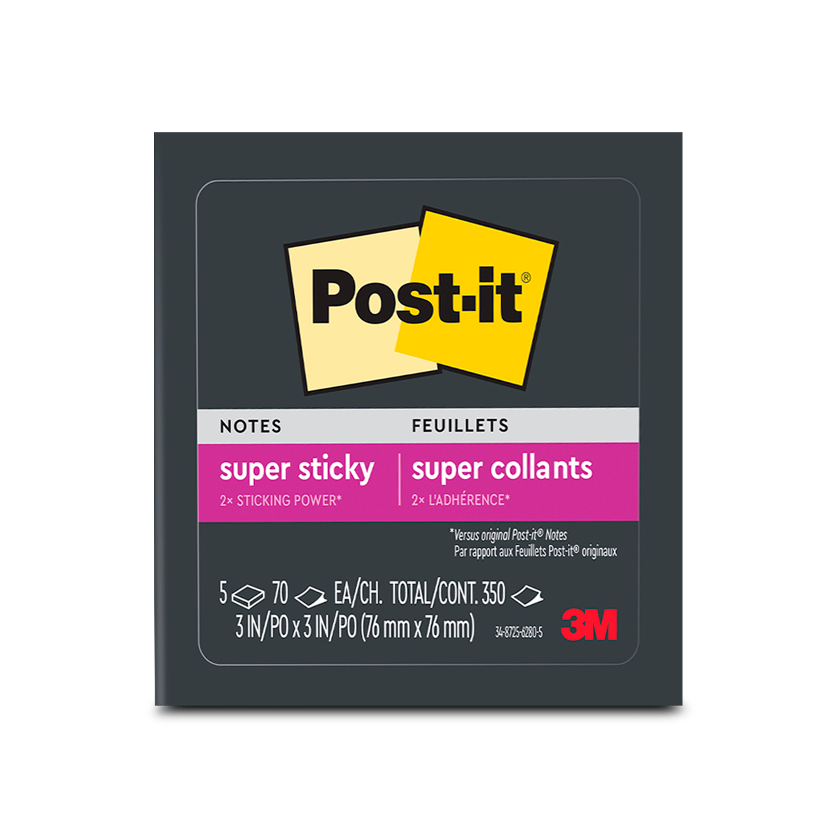 Notas Adhesivas 3M Post-It Negro 7.6 x 7.6 cm