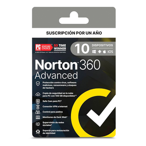 Antivirus Norton 360 Advanced Licencia 1 año 10 dispositivos PC/macOS/iOS y Android