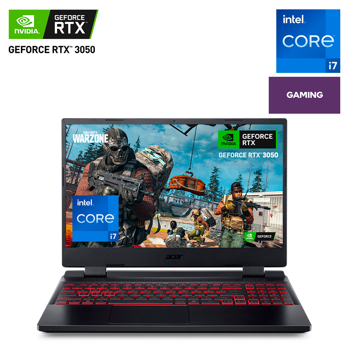 Laptop Gamer Acer Nitro 5 AN515-58-71EC GeForce RTX 3050 Intel Core i7 15.6 pulg. 512gb SSD 12gb RAM 