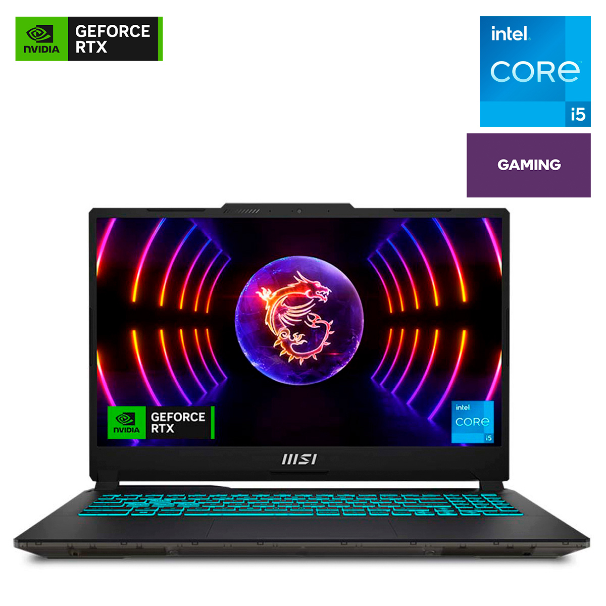 Laptop Gamer MSI Cyborg 15 GeForce RTX 4050 Intel Core i5 15.6 pulg. 512gb SSD 16gb RAM Negro