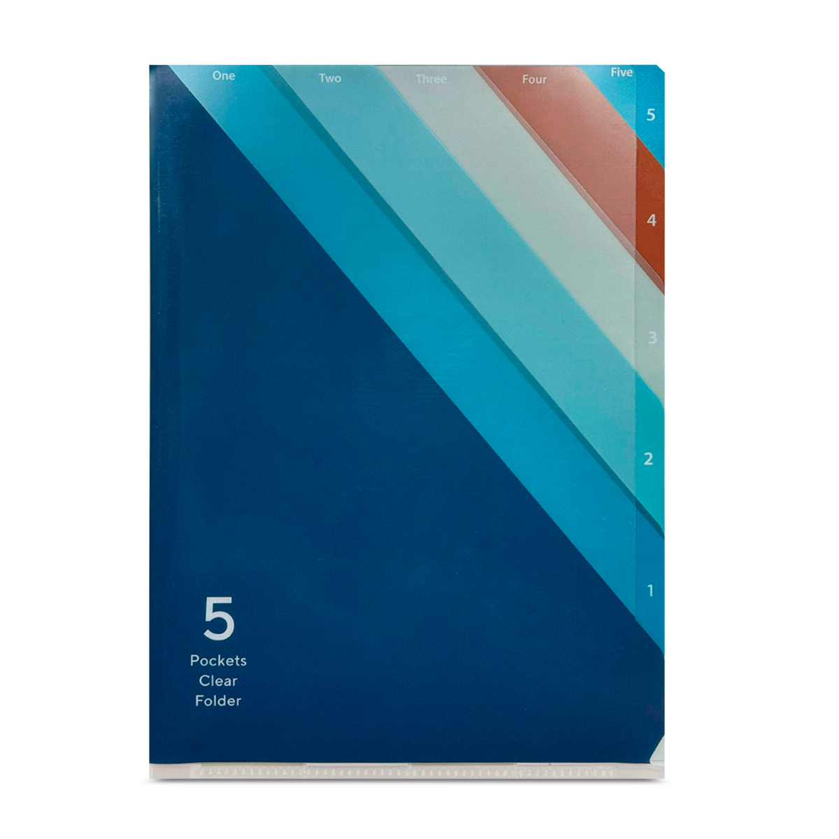 Folder Esquela Office Depot 5 compartimentos Azul