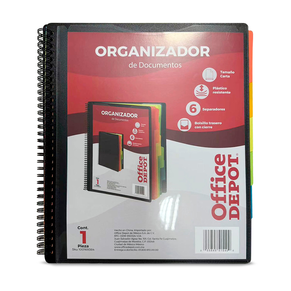 Carpeta Organizadora Office Depot Carta 6 divisiones 