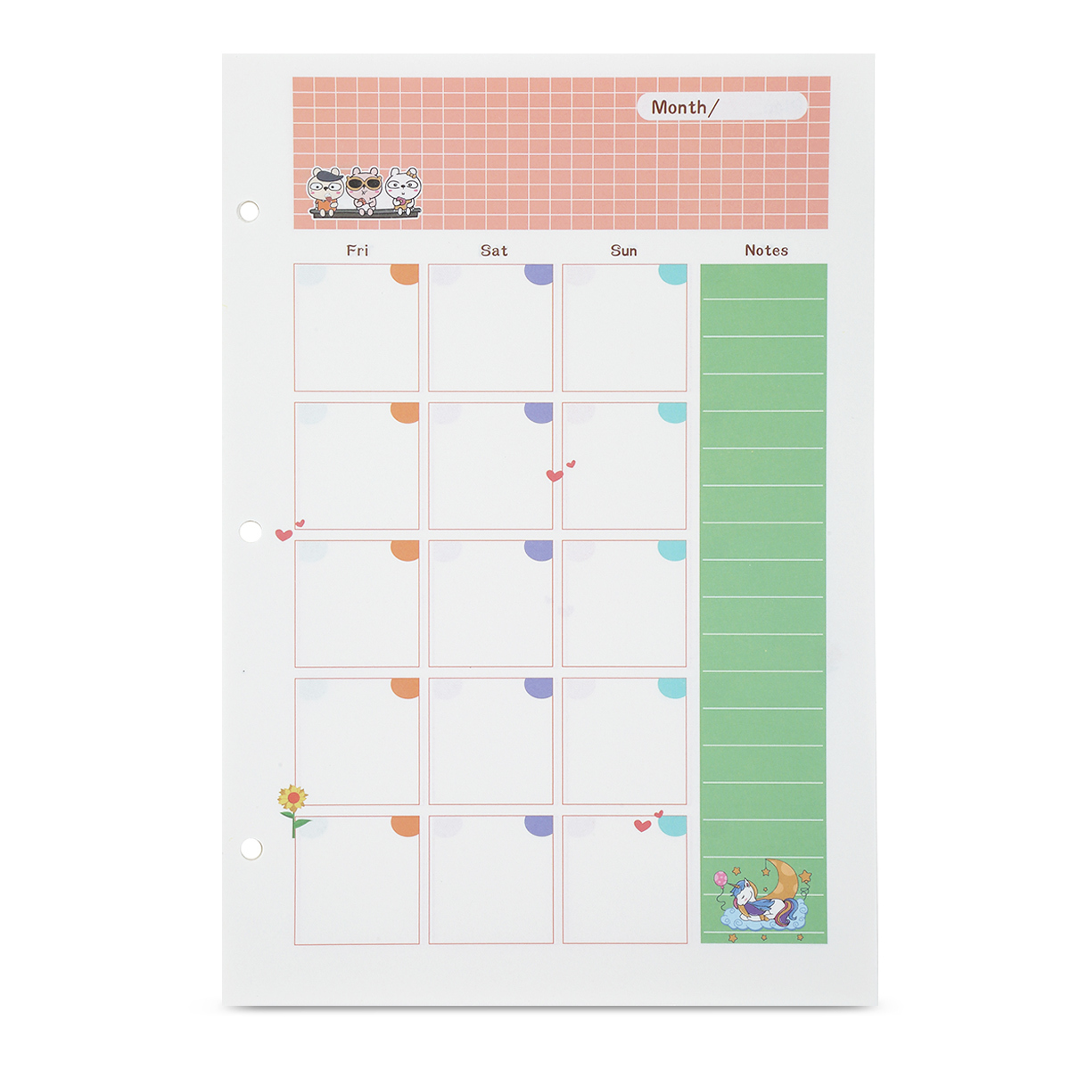 Repuesto para Planeador Esquela Red Top Planner Colores Pastel 45 hojas