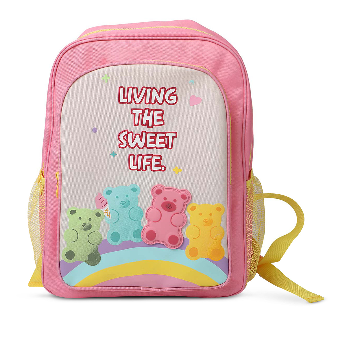 Mochila Escolar Ticher Gummy Bear Rosa 