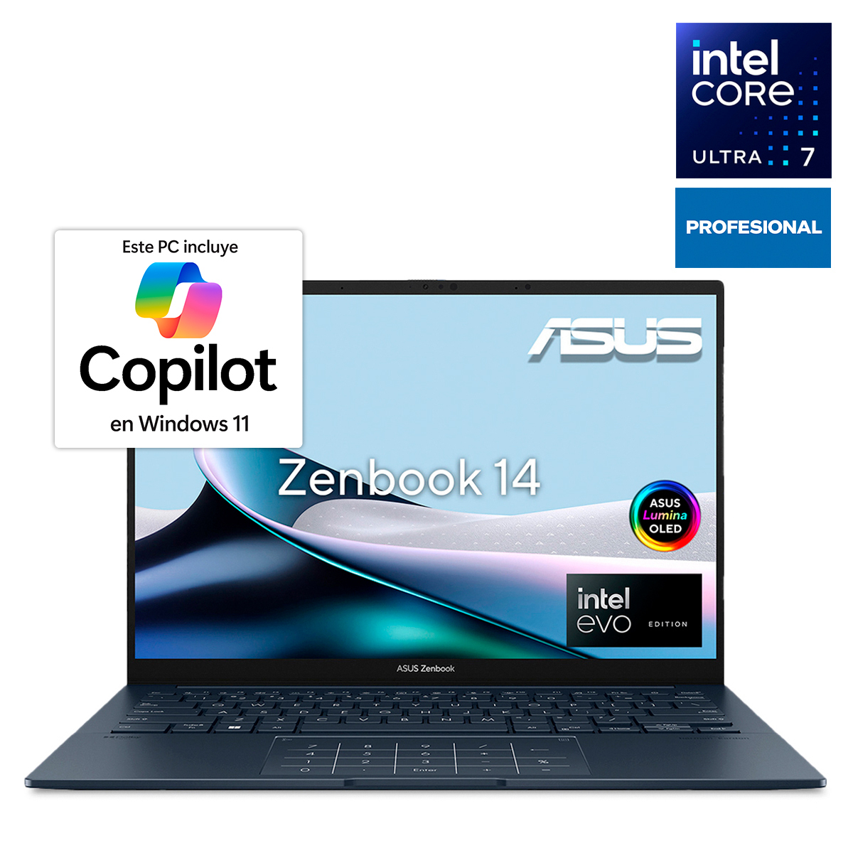 Laptop Asus Zenbook 14 Oled Intel Core Ultra 7 14 pulg. 1tb SSD 32gb RAM