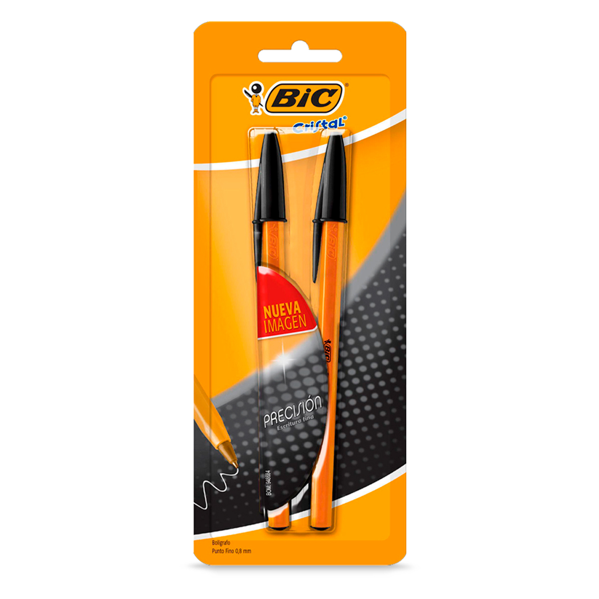 Plumas Bic Precisión Cristal Negro 2 piezas