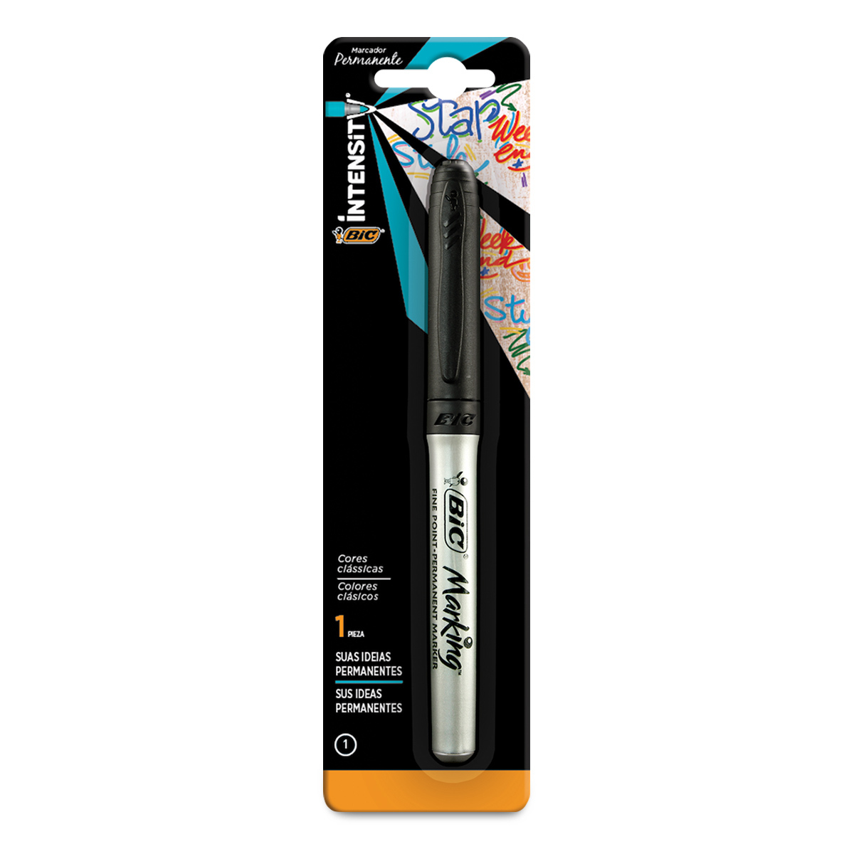 Marcador Permanente Bic Intensity Fino Negro