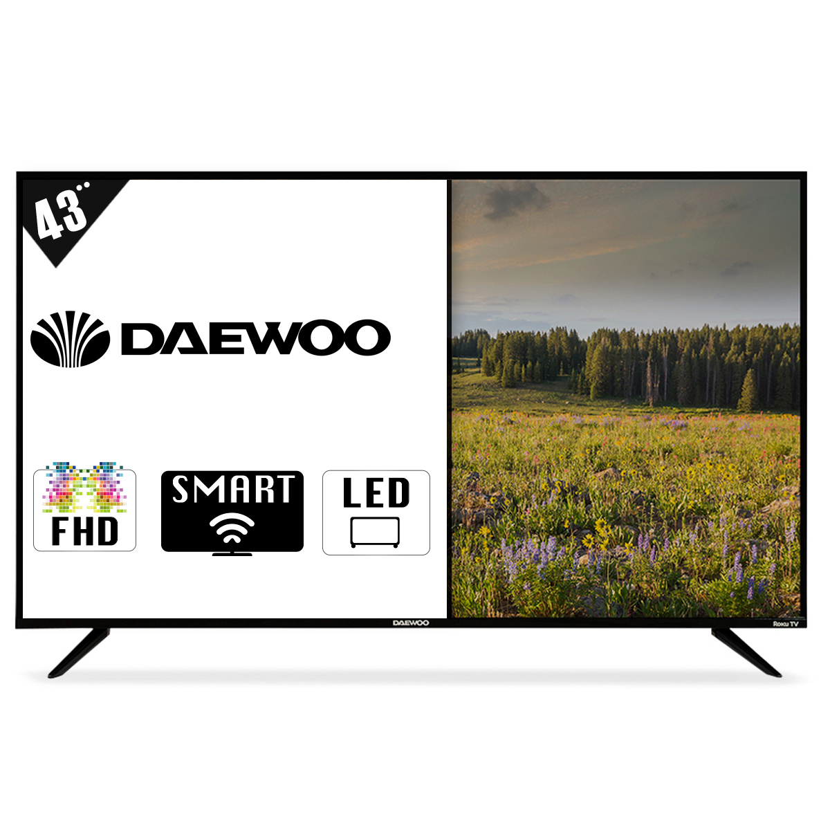 Pantalla Daewoo Smart TV Roku Frameless 43 pulg. DAW43FRF FHD