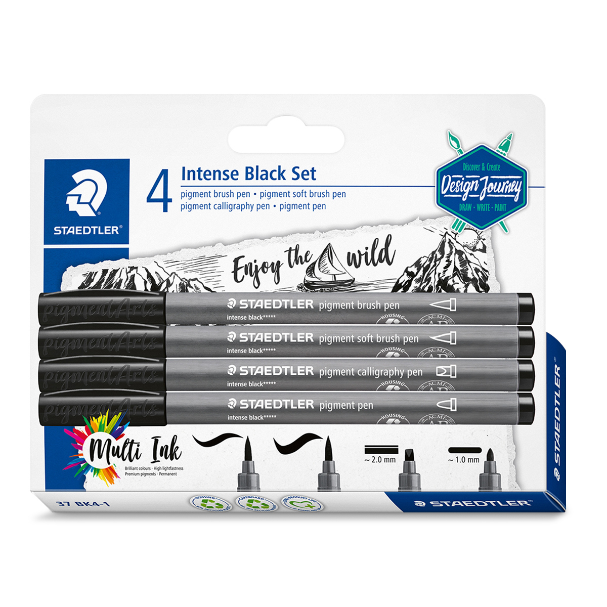 Plumones Staedtler Multi Ink Negro 4 piezas