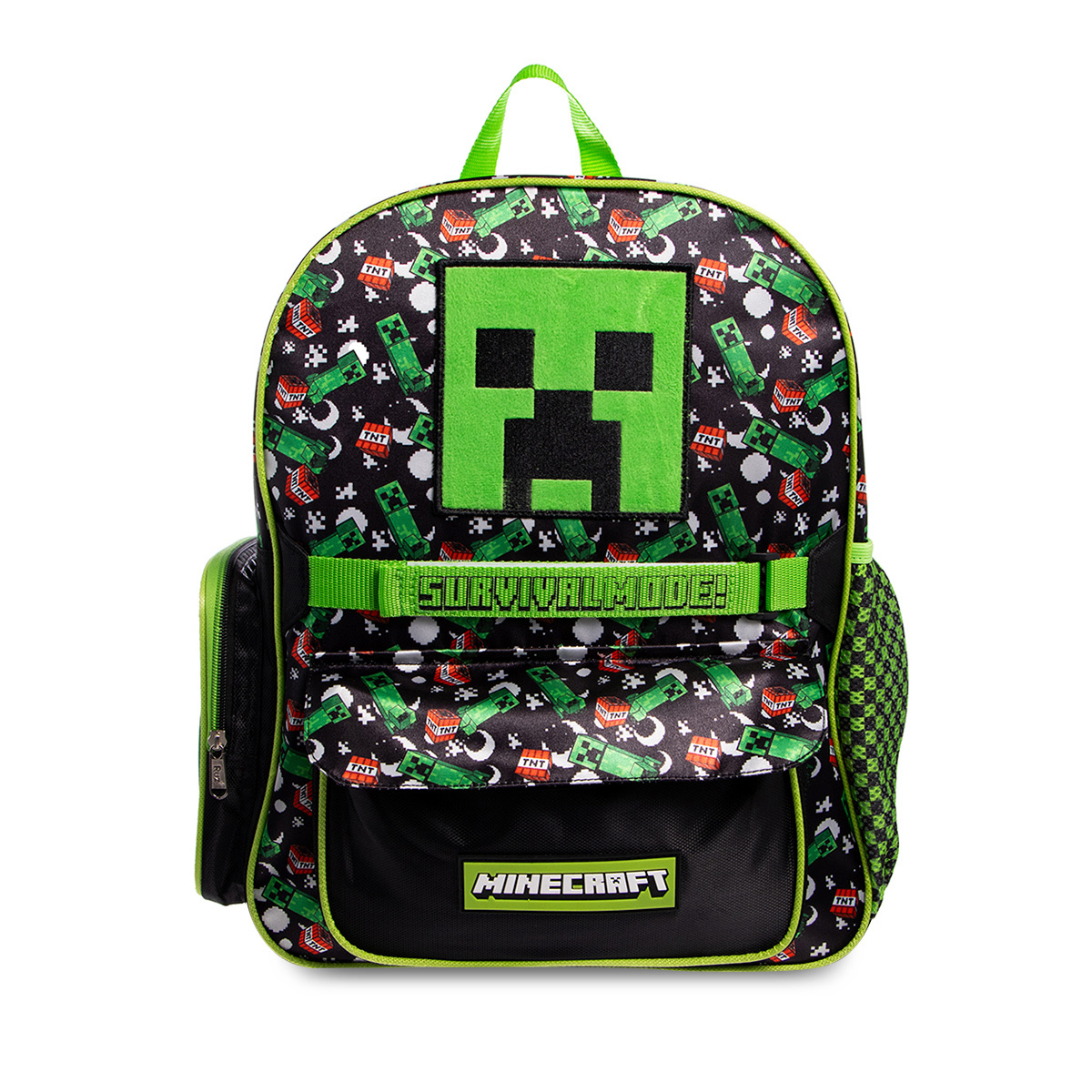 Mochila Escolar Ruz Minecraft Grande Verde