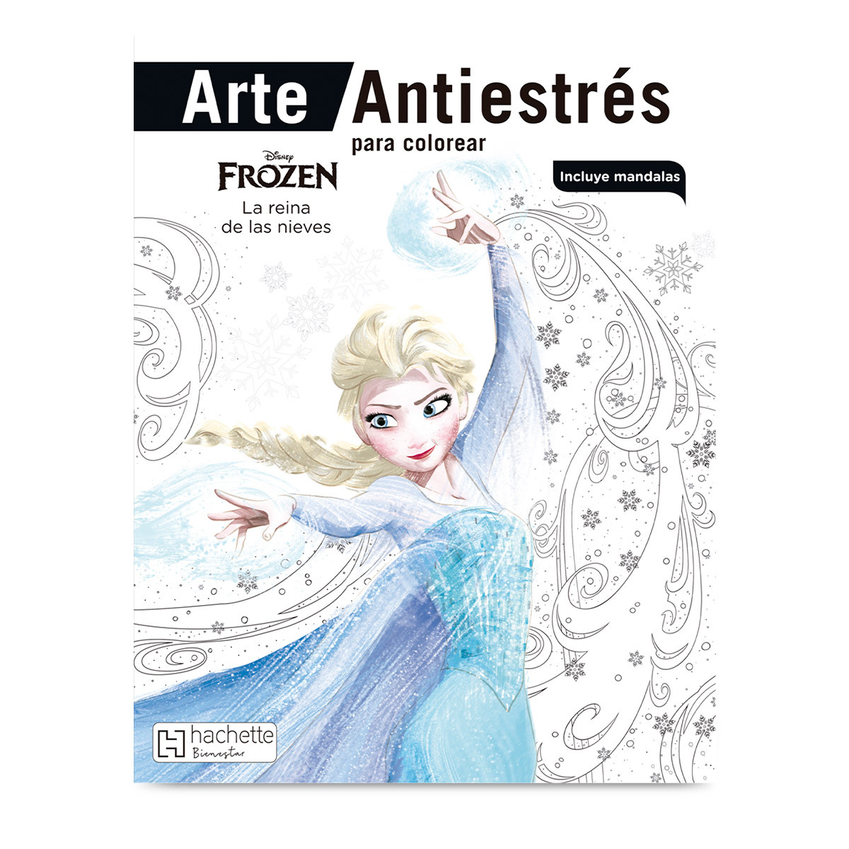 Libro Antiestrés para Colorear Disney Frozen La Reina de las Nieves 64 páginas