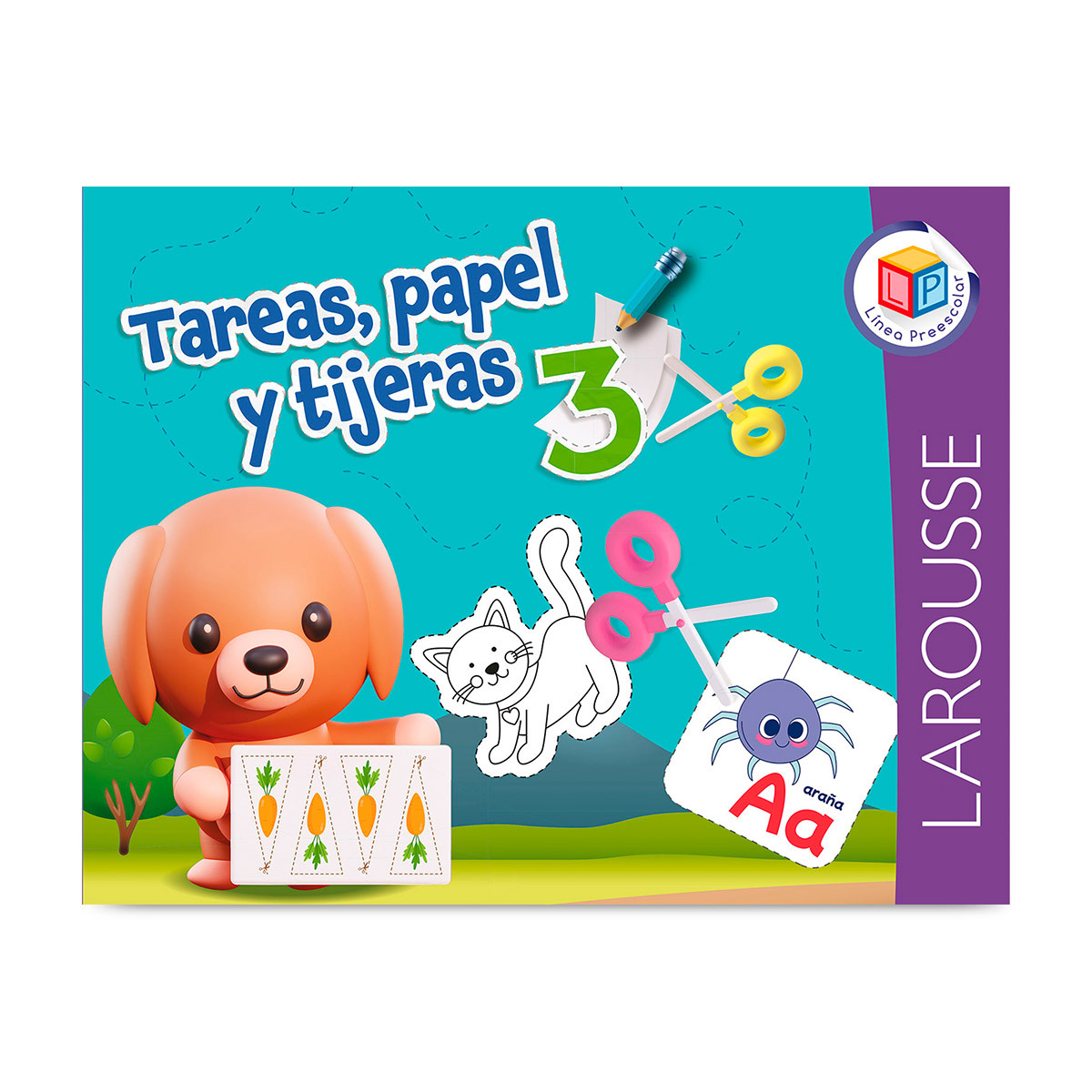 Libro Infantil Larousse Tareas, Papel y Tijeras 3 