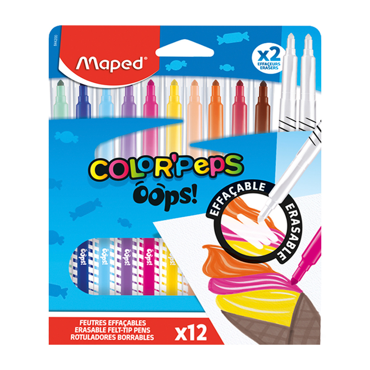 Plumones Maped Punta Media Colores 12 piezas 