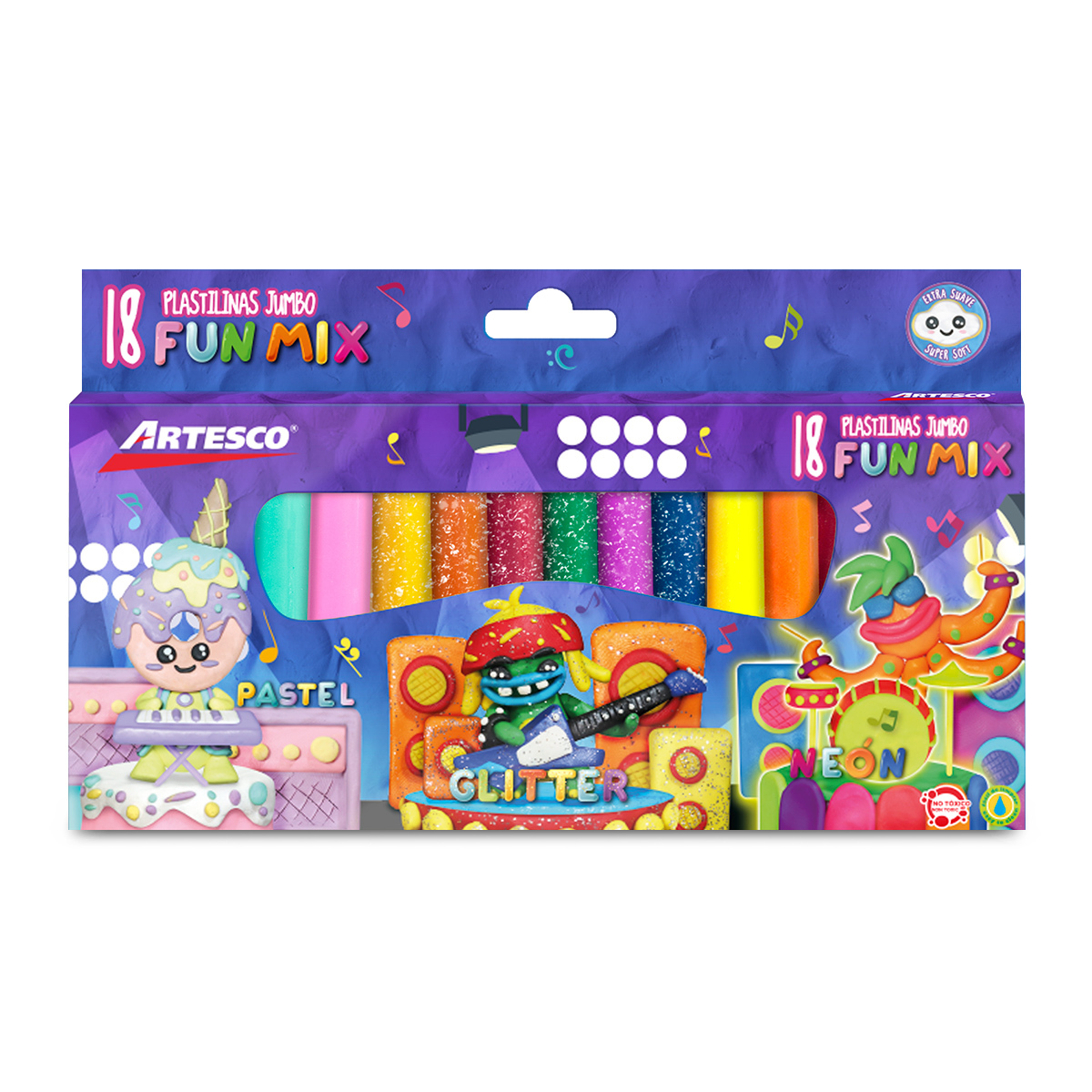 Plastilinas Jumbo Artesco Fun Mix Variedades 18 piezas